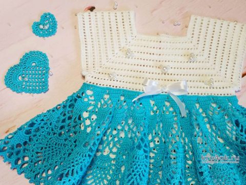 Платье-боди для самых маленьких принцесс! Работа AlenaVerkhovod вязание и схемы вязания