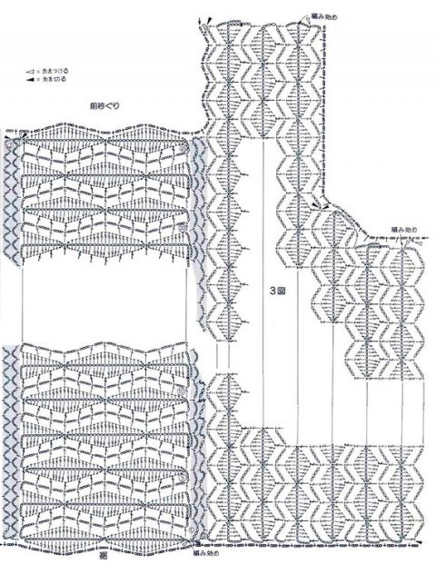 Схемы вязания необычной безрукавки крючком