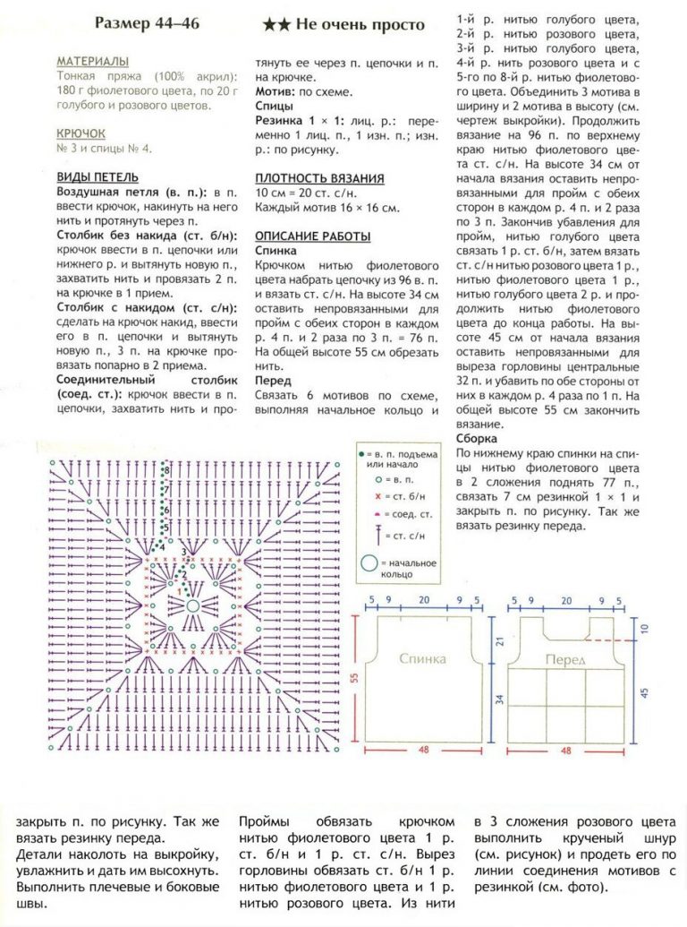 Женский жилет крючком схемы и описание