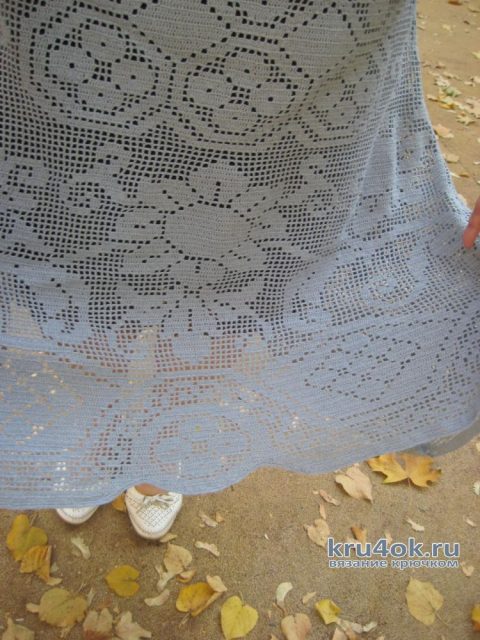 Женское платье в филейной технике. Работа Ларисы вязание и схемы вязания