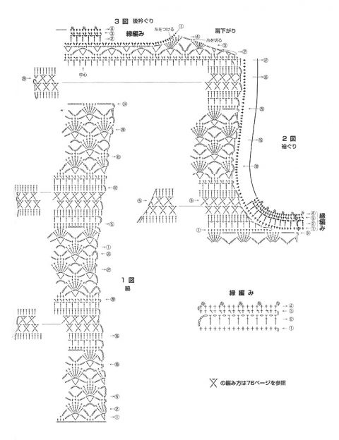 Схема вязания японского жилета