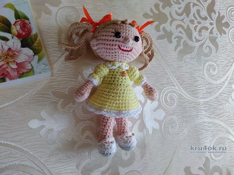 Маленькая миленькая кукла Алиса крючком вязание и схемы вязания