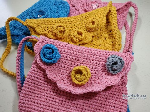 Вязаная сумочка-клатч с объемным цветком. Работа Светланы Лосевой вязание и схемы вязания