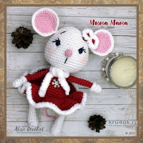 Мышка Маша, связанная крючком. Работа Alise Crochet вязание и схемы вязания