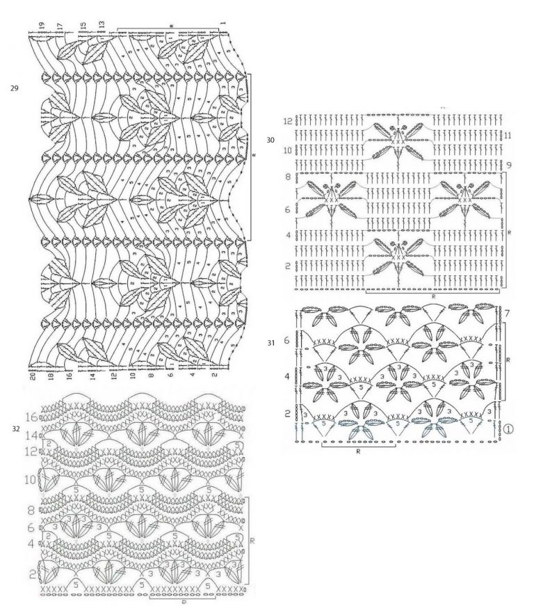 Вязание крючком схемы узоров с описанием