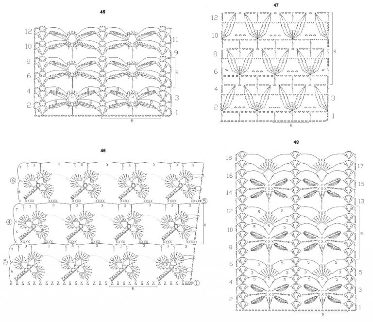 Простые узоры крючком для начинающих со схемами и описанием вязания крючком