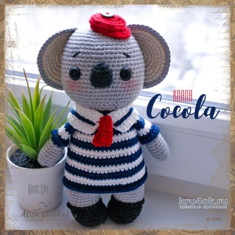 Игрушка коала Cocola крючком. Работа Alise Crochet вязание и схемы вязания