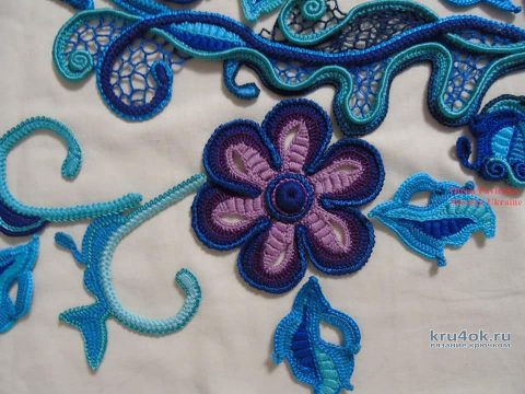 Платье Сапфир связано в технике ирландского кружева вязание и схемы вязания