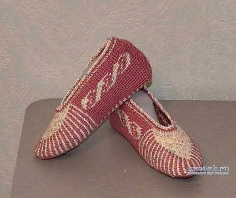 Носочки - следочки связанные тунисским крючком. Работы Светланы вязание и схемы вязания