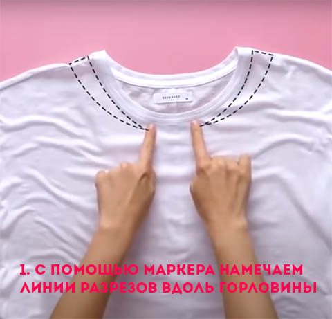 Самый простой способ обновления футболки - меняем горловину