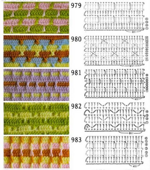 120 схем вязания плотных узоров крючком