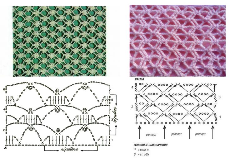 Сетка крючком схемы вязания сеток