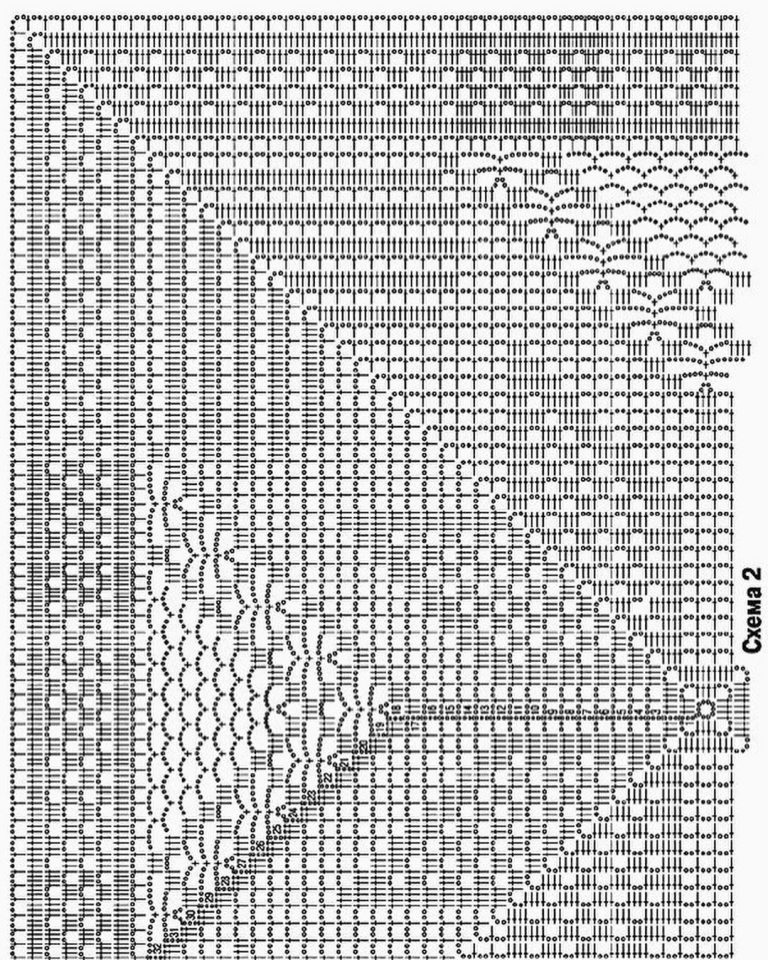Вязание крючком схемы узоров квадратных