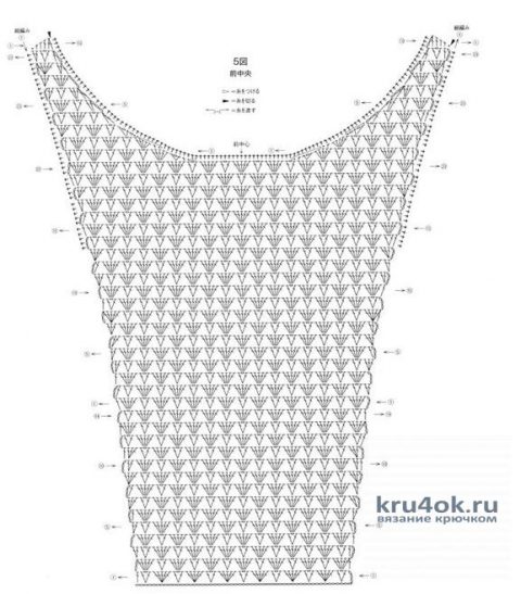 Блуза крючком с вертикальными воланами Вне времени. Работа Алены Салимсаковой вязание и схемы вязания