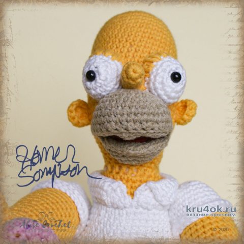 Гомер Симпсон - вязанная крючком игрушка. Работа Alise Crochet вязание и схемы вязания