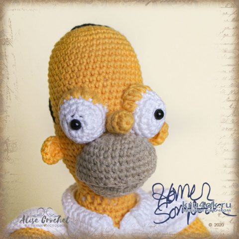 Гомер Симпсон - вязанная крючком игрушка. Работа Alise Crochet вязание и схемы вязания