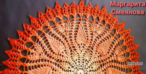 Круглая салфетка крючком Солнце инков. Работа Маргариты вязание и схемы вязания