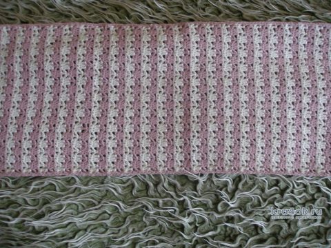 Вязанный крючком шарф. Работа Елены вязание и схемы вязания