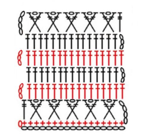 Схема вязания юбки крючком: