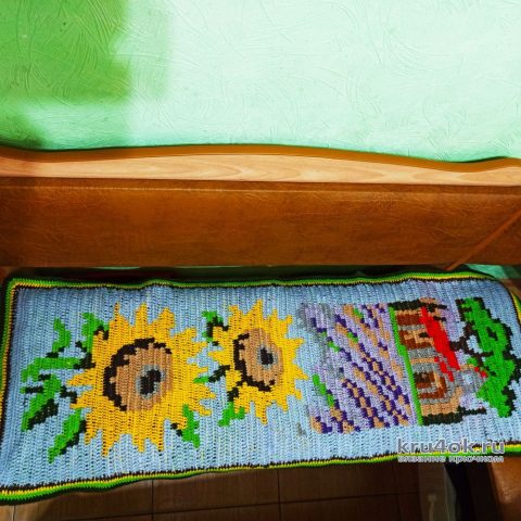 Дорожка крючком и декоративные подушки. Работы Галины Бофановой вязание и схемы вязания