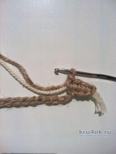 Сумка Лето из джута, связанная крючком. Работа Марины Панасюк вязание и схемы вязания