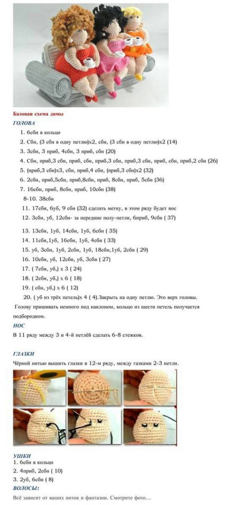Кукла Толстушка, вязание крючком
