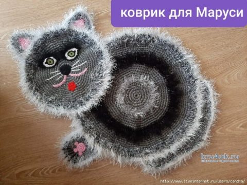Коврик для кошек крючком. Работа Катерины вязание и схемы вязания