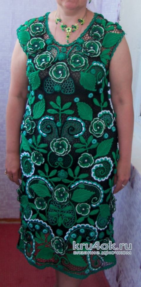 Платье Хозяйка Медной горы в технике ирландское кружево. Работа Людмилы Савельевой вязание и схемы вязания