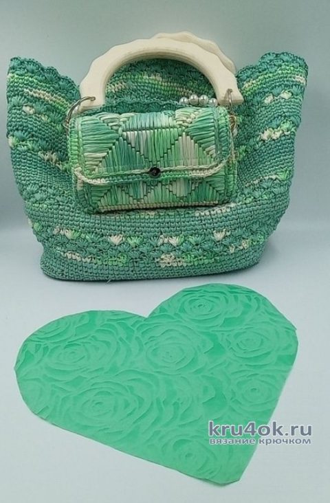 Комплект из двух сумочек из рафии, связанных крючком. Работа Аллы вязание и схемы вязания