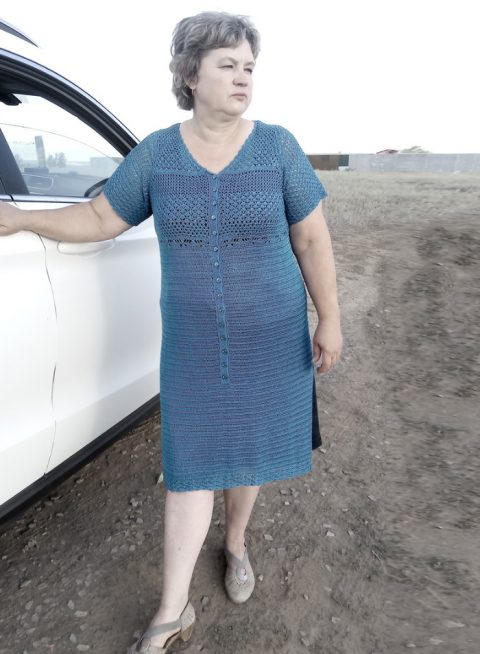 Платье туника крючком Платье туника крючком