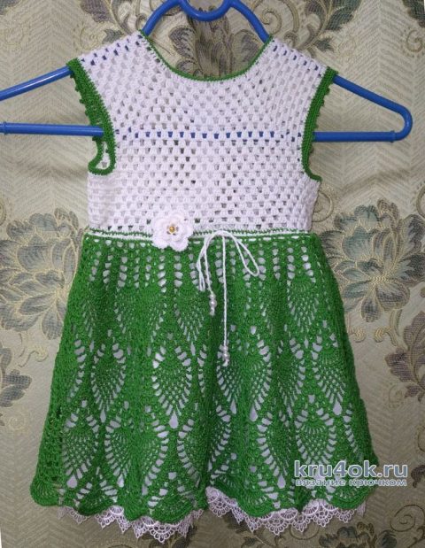 Платье для девочки, связанное крючком. Работа Марины вязание и схемы вязания