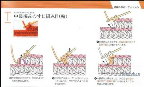 Женский джемпер связанный резинкой крючком. Работа Елены Шевчук вязание и схемы вязания