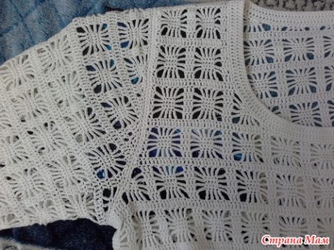 Женский пуловер крючком 4