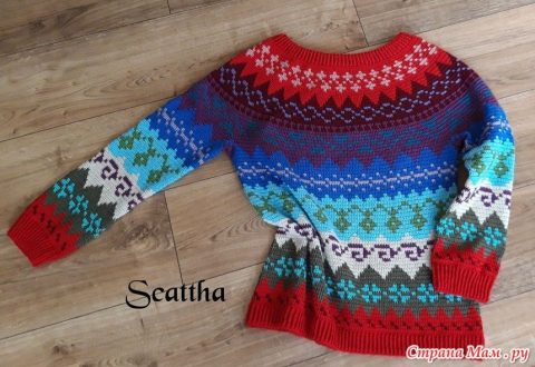 Женский пуловер крючком 3