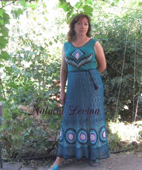 Ажурное платье крючком "Подражание барджелло"