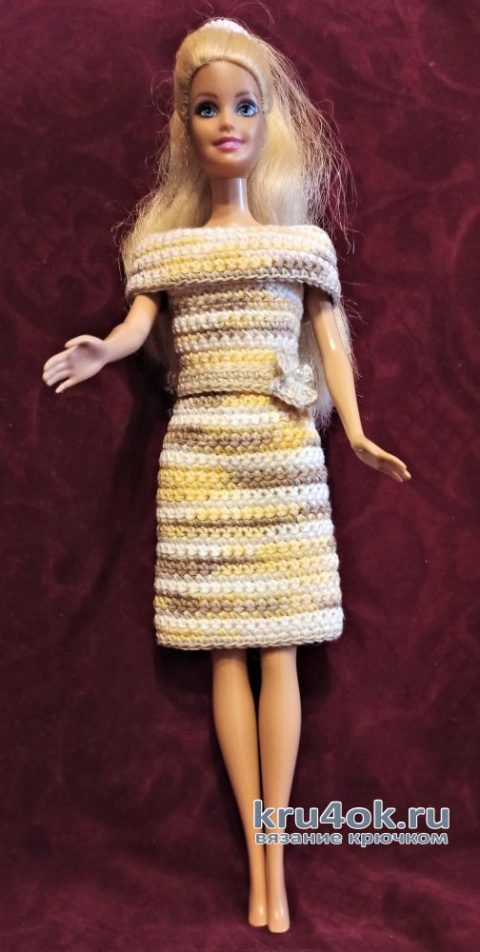 Платье для куклы Барби крючком. Работа NewNameNata вязание и схемы вязания