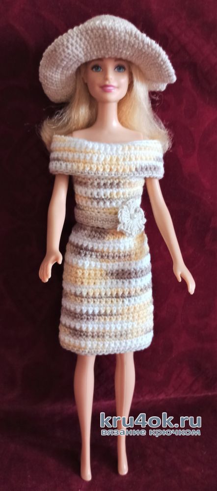 Платье для куклы Барби крючком. Работа NewNameNata вязание и схемы вязания