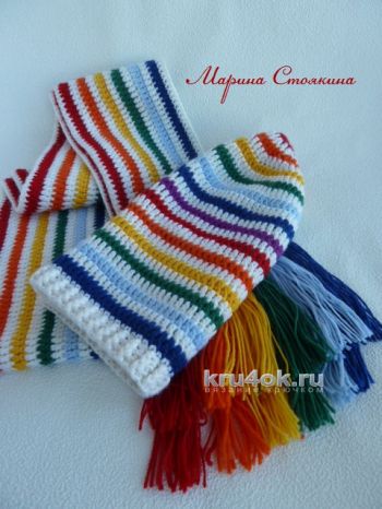 Шапочка и шарф для девочки - работы Марины Стоякиной