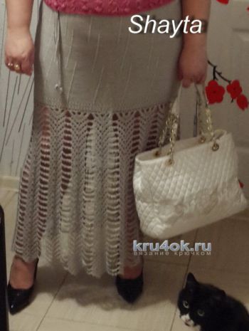 Вязаная крючком длинная юбка от Оксаны Усмановой