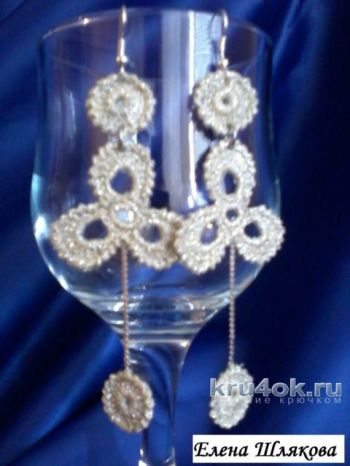 Сережки крючком. Работа Елены Шляковой