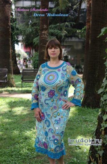 Платье Роксолана, вязание крючком для женщин